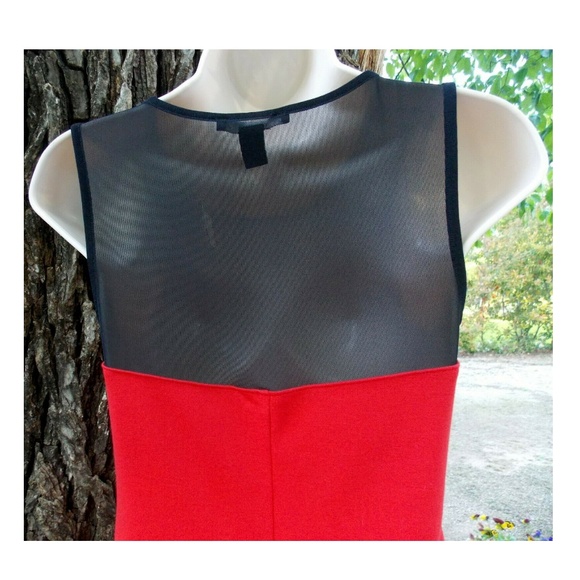 Forever 21-Red Figure Hugging Dress/Illusion Mesh - Picture 6 of 6